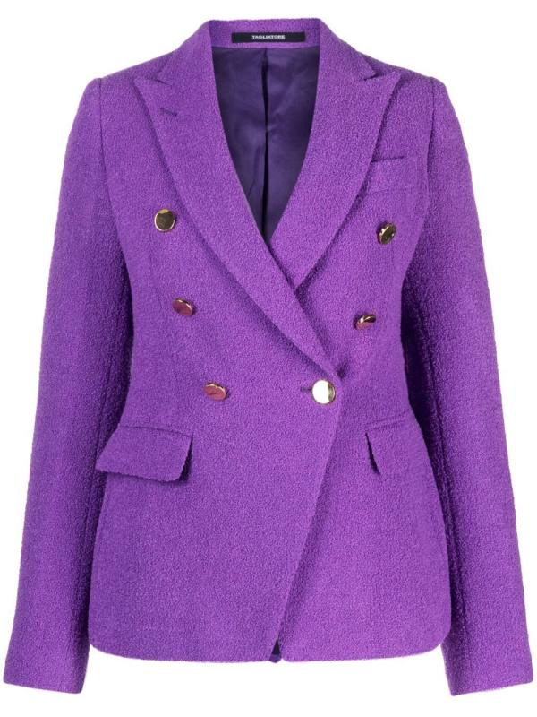 double-breasted virgin wool-blend blazer