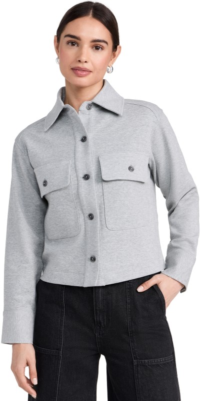 Vince Cropped Jacket H Mid Grey