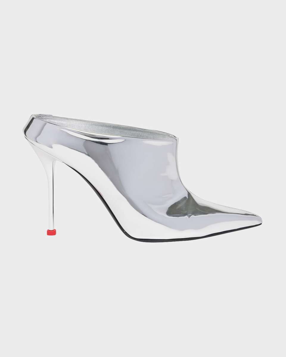 Thorn Metallic Stiletto Mule Pumps