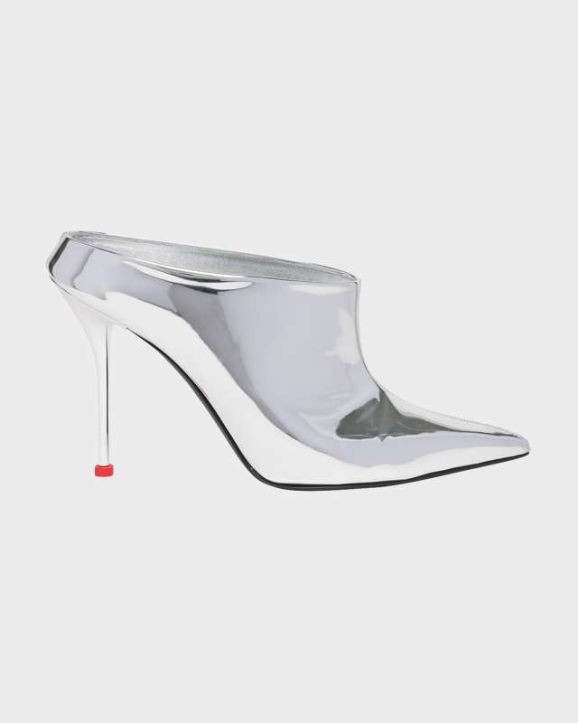 Thorn Metallic Stiletto Mule Pumps