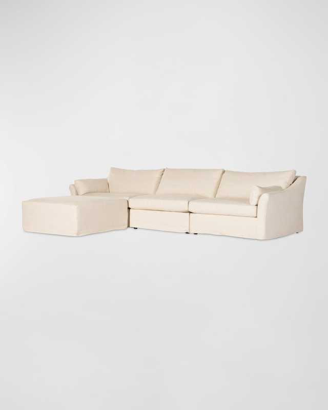 Delray 3-Piece Sectional with Ottoman