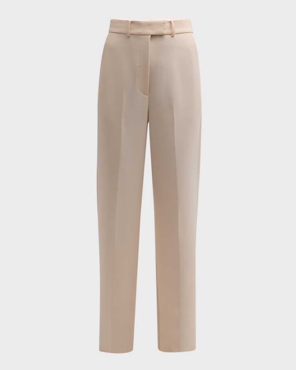Italian Stretch Cady Straight-Leg Pants