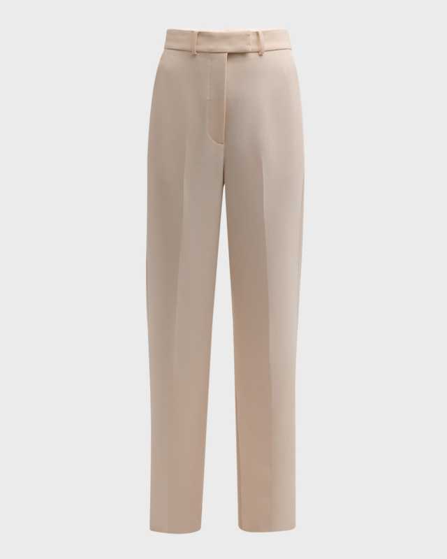 Italian Stretch Cady Straight-Leg Pants