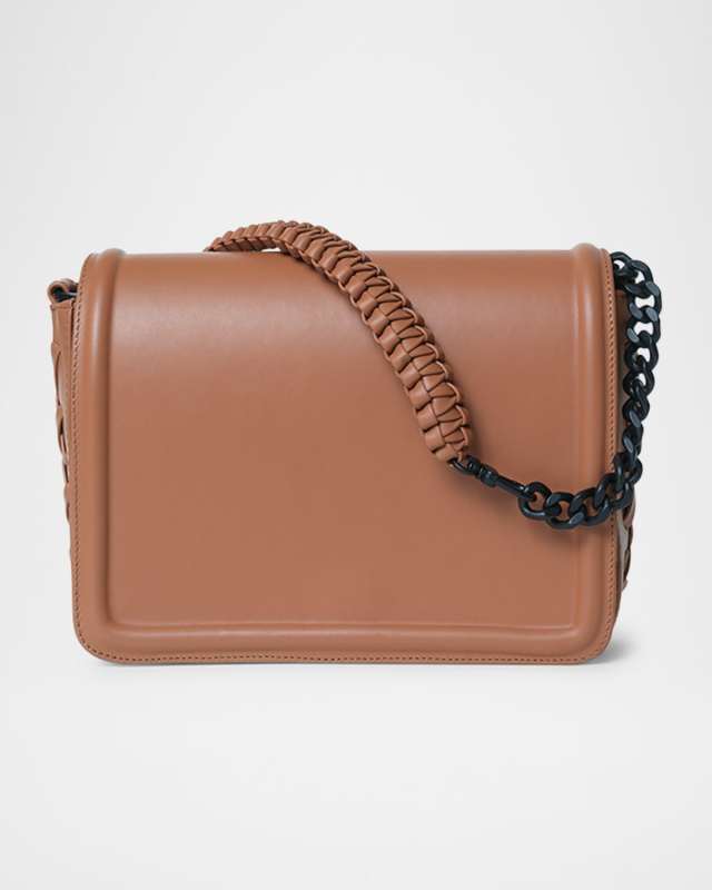 Maxi Box Flap Leather Shoulder Bag