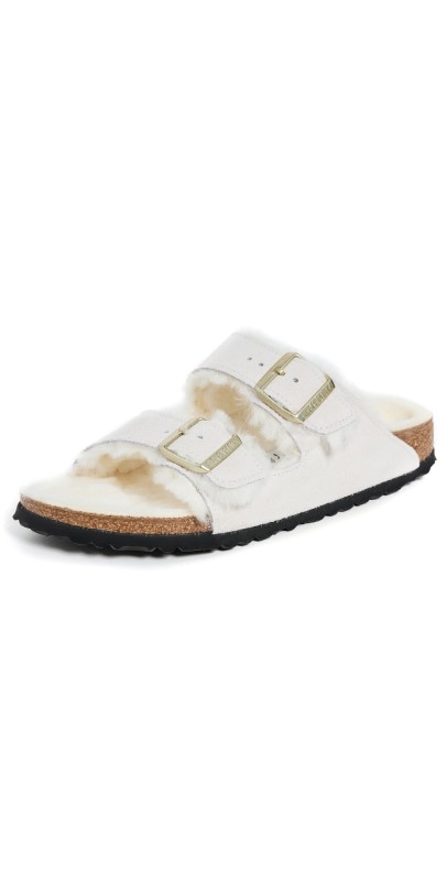 Birkenstock Arizona Shearling Sandals Antique White/Antique White