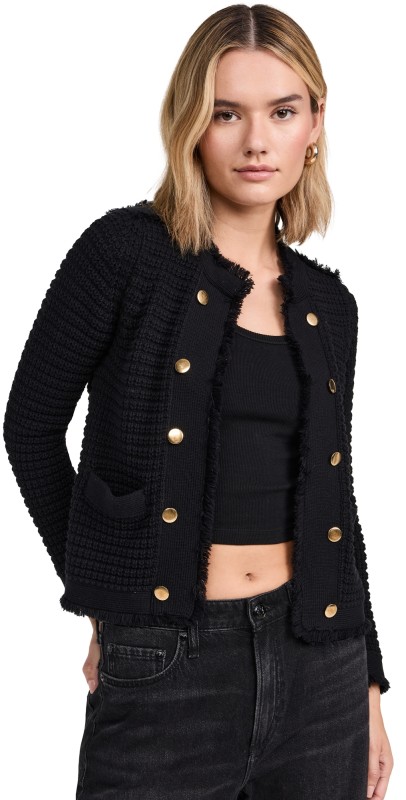 Kerri Rosenthal Beaulero Frindge Cardigan Black