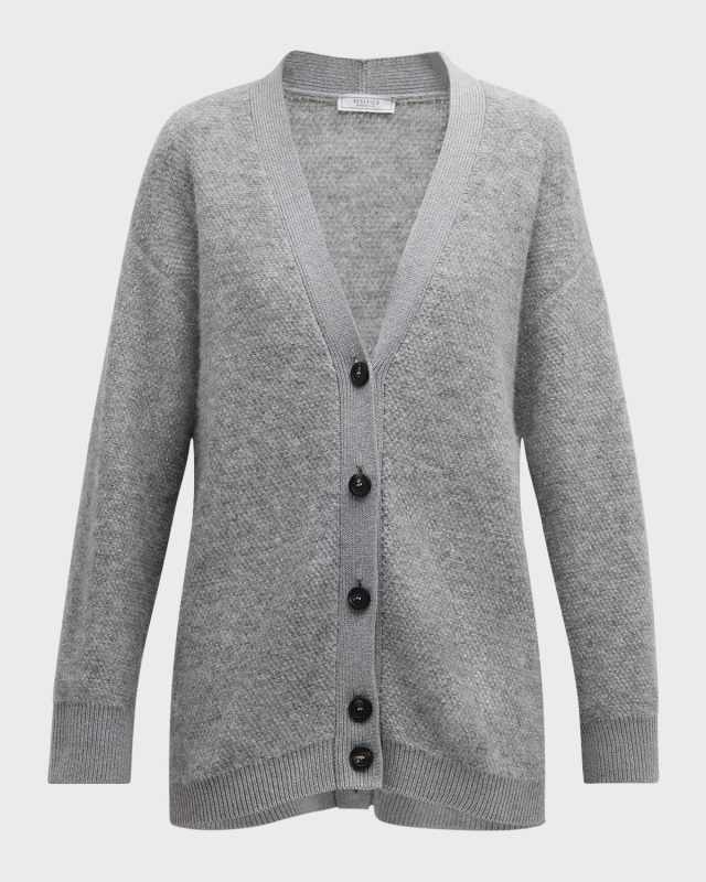 Button-Down Boucle Cardigan
