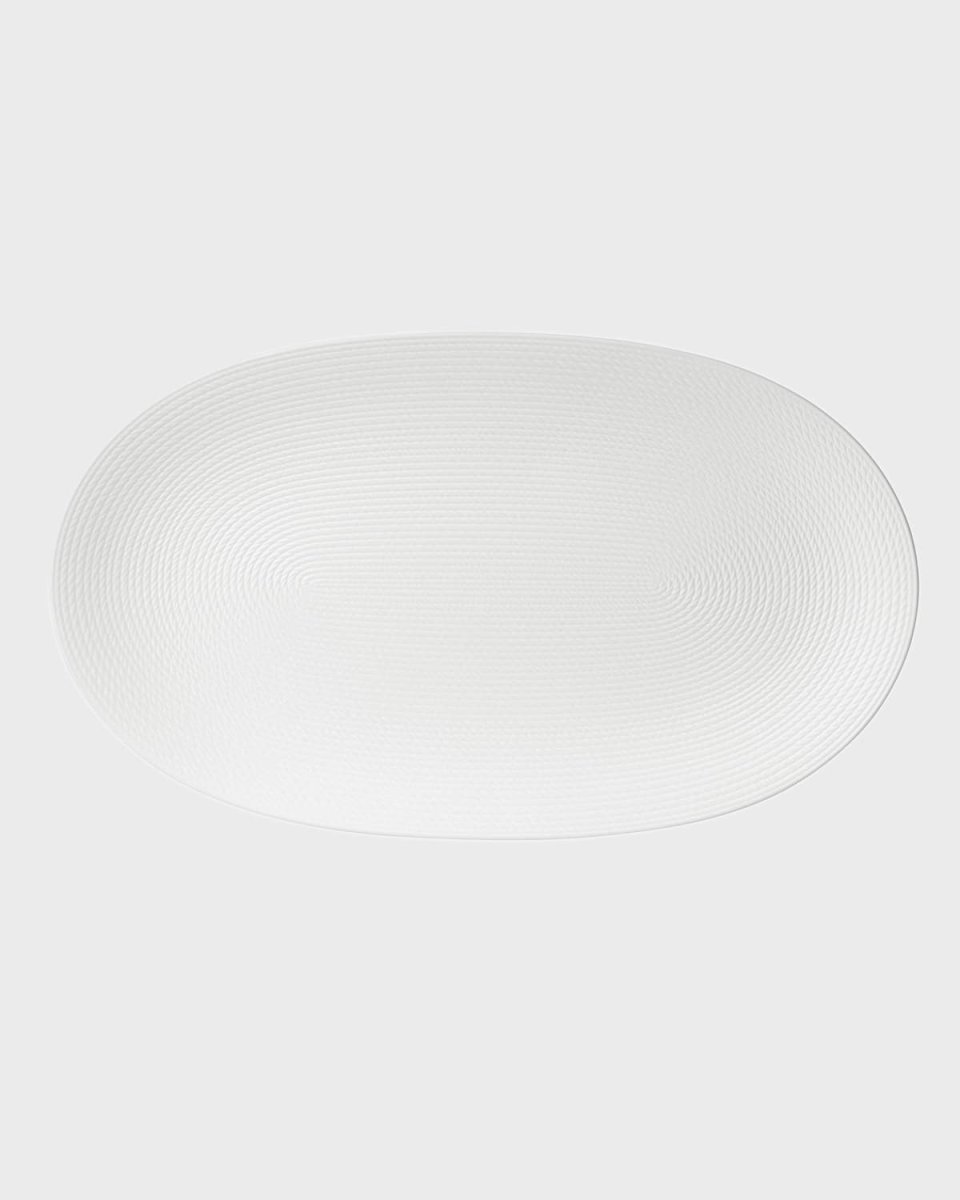 LX Collective White Oval Tray