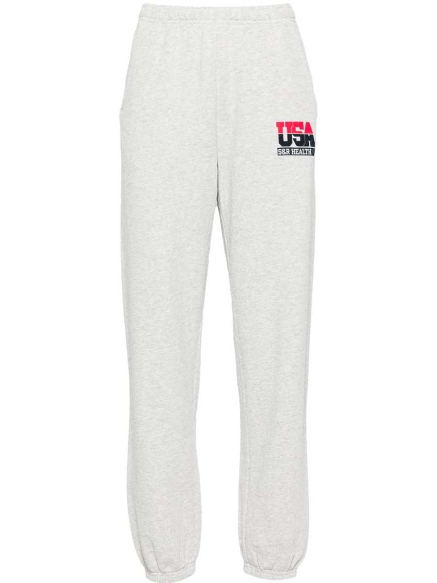 text-print track pants