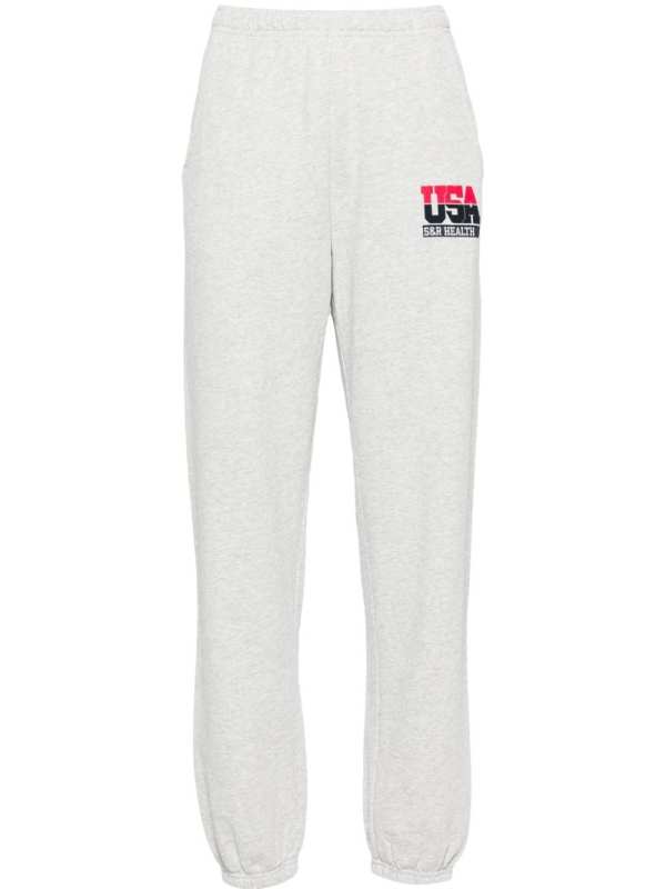 text-print track pants