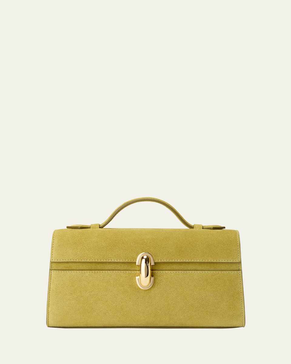 The Symmetry Pouchette Suede Top-Handle Bag