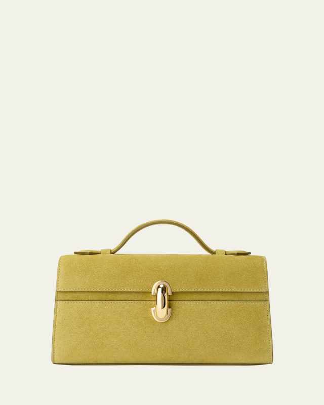 The Symmetry Pouchette Suede Top-Handle Bag