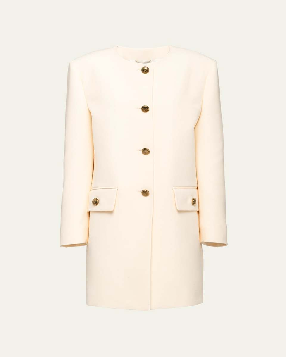 Single-Breasted Tricotine Coat