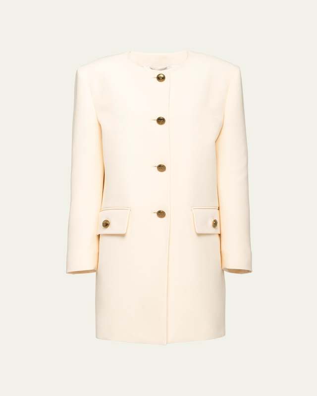 Single-Breasted Tricotine Coat