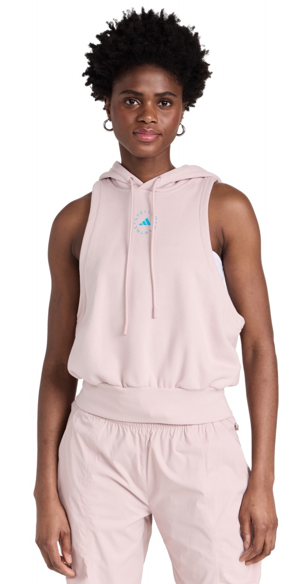adidas by Stella McCartney Sportswear Sleeveless Hoodie New Rose