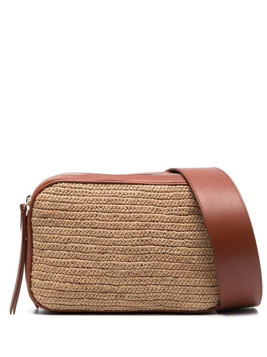 Alefa raffia-design crossbody bag