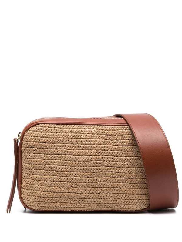 Alefa raffia-design crossbody bag