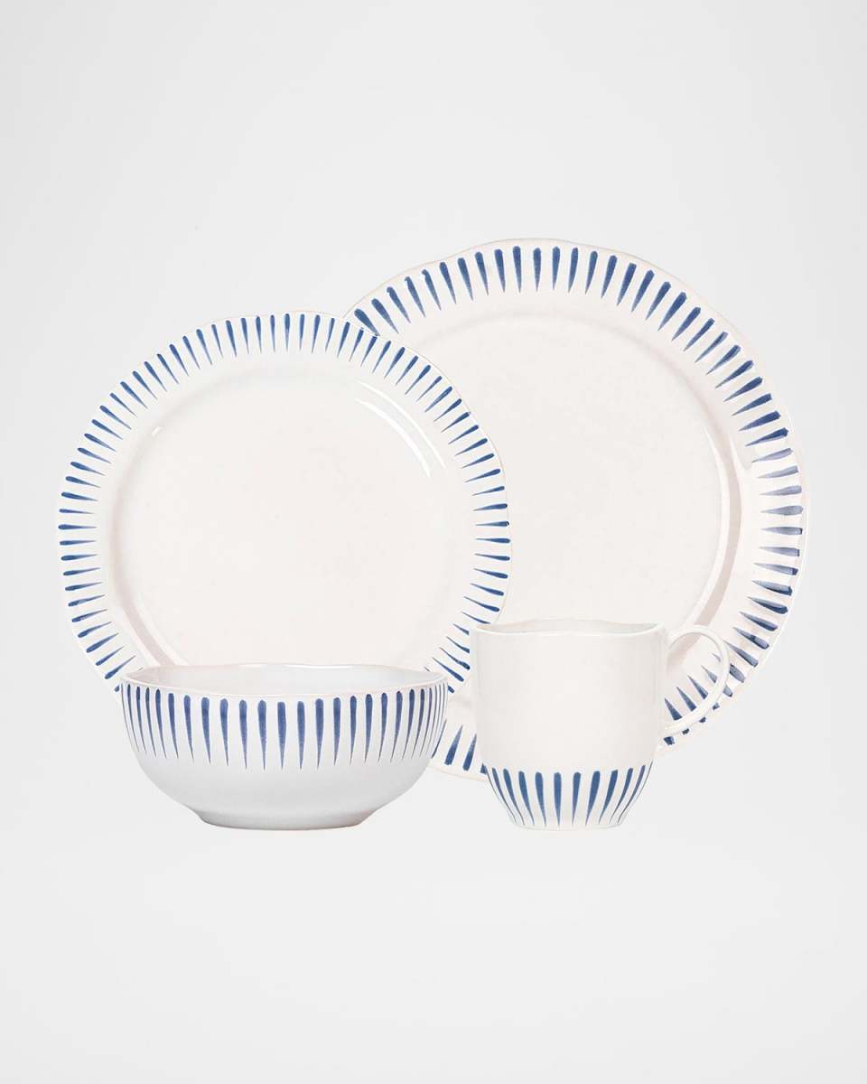 Sitio Stripe Delft Blue 4-Piece Place Setting