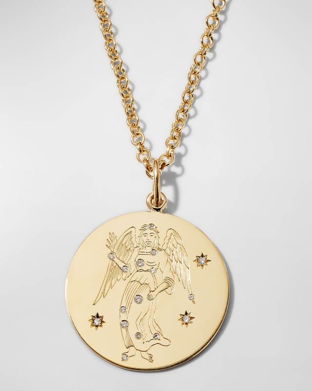 Yellow Gold Virgo Diamond Pendant