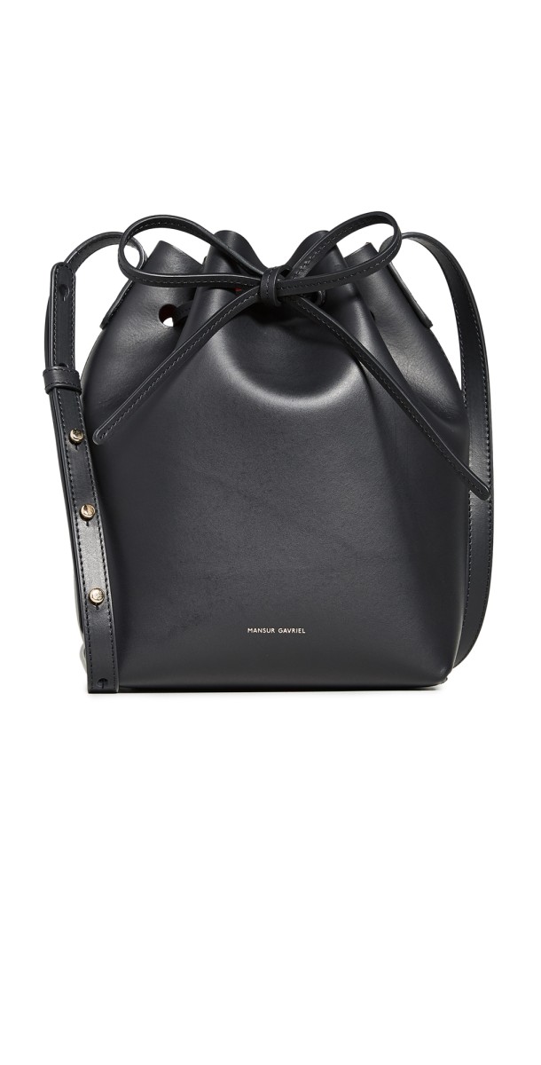 Mansur Gavriel Mini Bucket Bag Black/Flamma