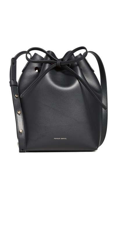 Mansur Gavriel Mini Bucket Bag Black/Flamma