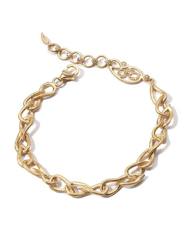 20K Paisley-Link Bracelet w/ Diamonds