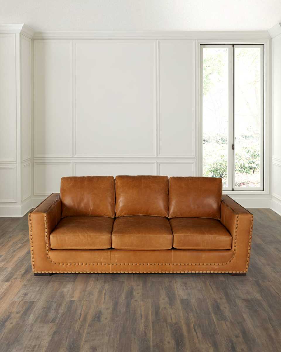 Peralta Leather Sofa, 87"