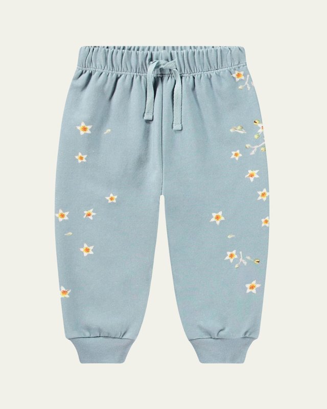 Girl's Simeon Butterfly-Print Joggers, Size 3M-2