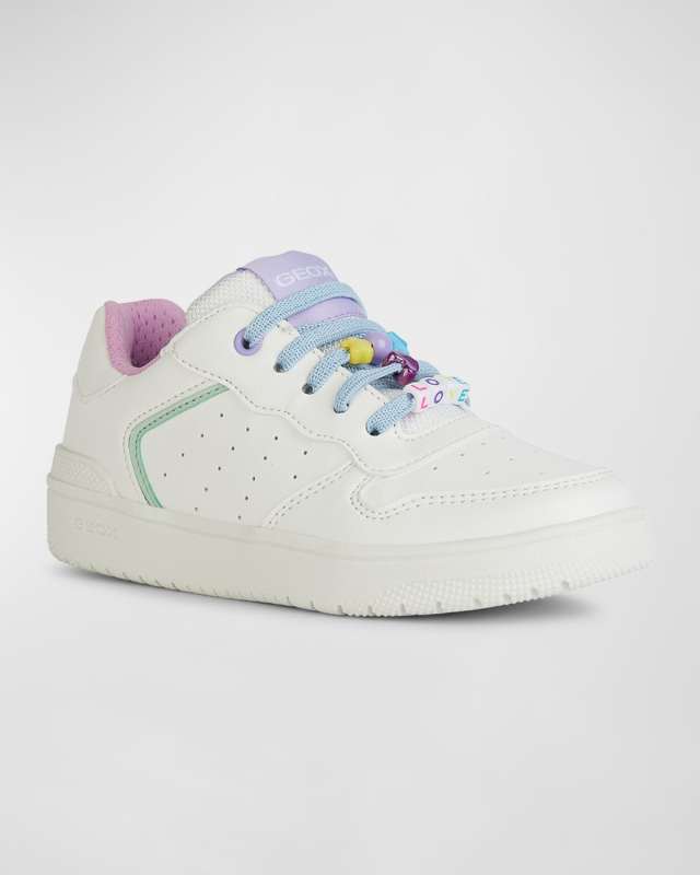 Girl's Washiba Sneakers W/ Beaded Laces, Toddlers/Kids