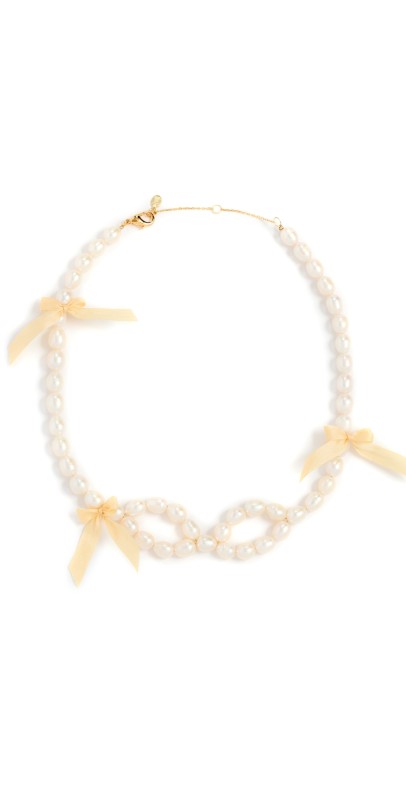 SHASHI The Pearl Bow Necklace Pearl