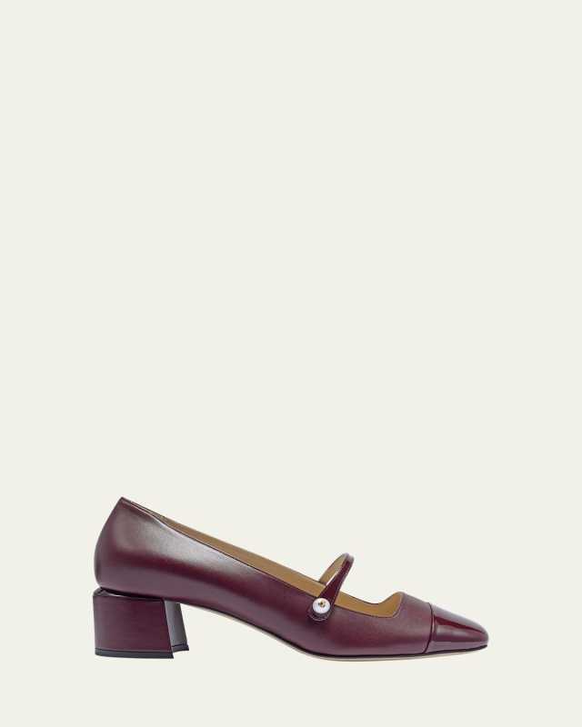Elisa Leather Mary Jane Ballerina Pumps