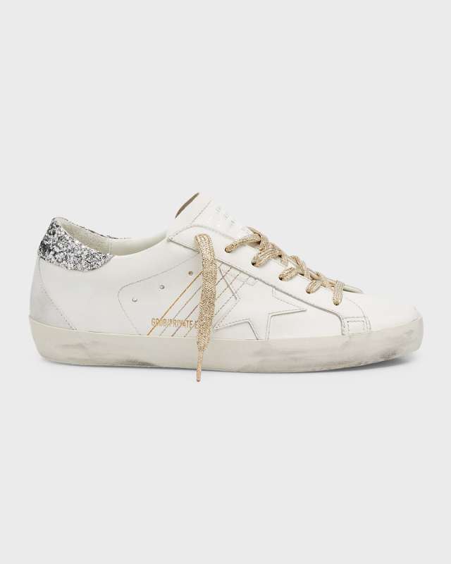 Superstar Leather Glitter Low-Top Sneakers