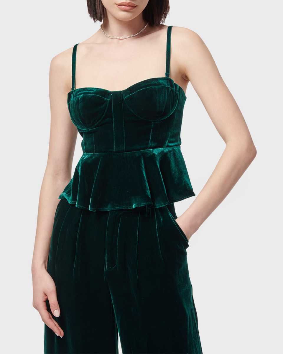 Colette Cropped Bustier Peplum Top