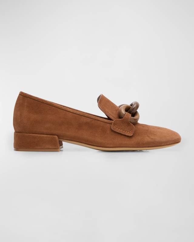 Gizi Suede Chain Easy Loafers