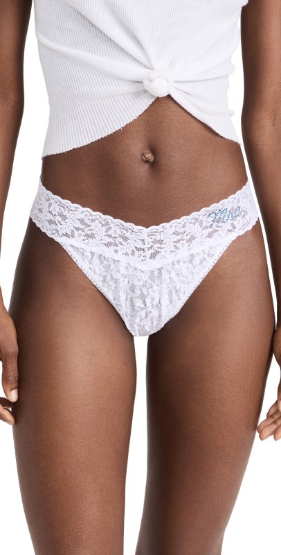 Hanky Panky Mrs. Original Rise Thong White/Blu