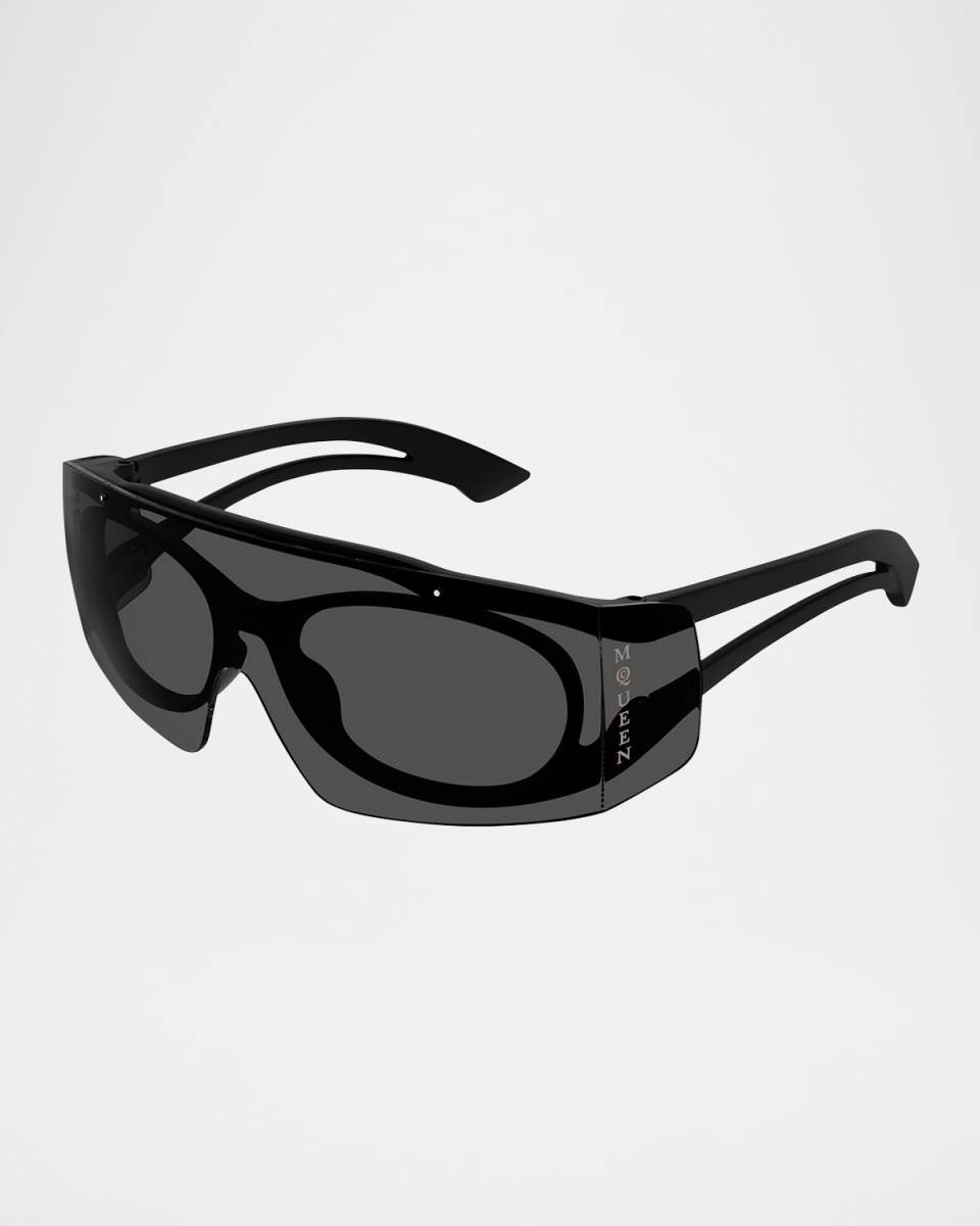 Logo-Print Shield Plastic Sunglasses