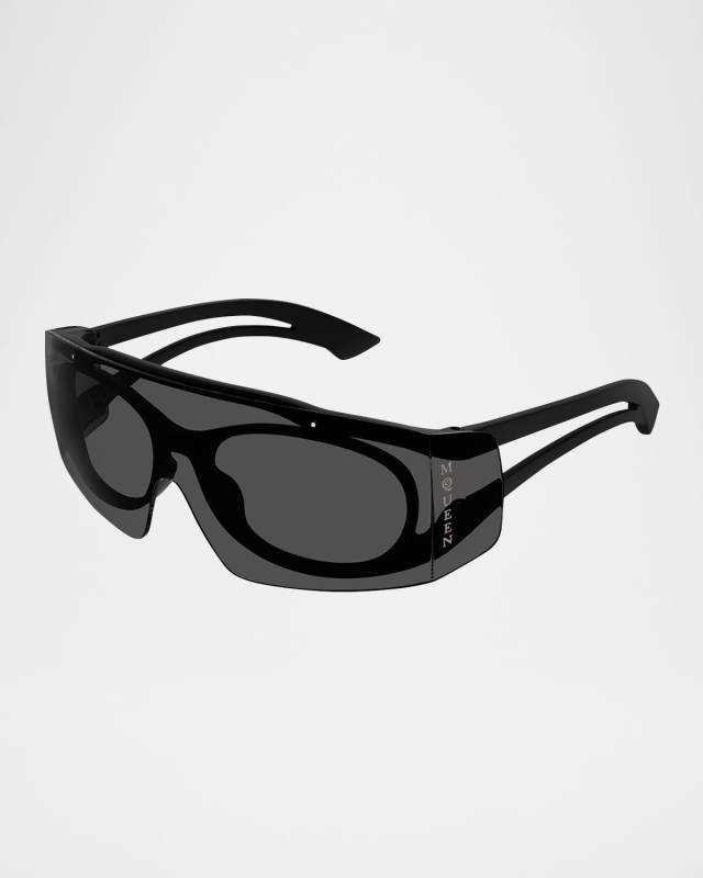 Logo-Print Shield Plastic Sunglasses