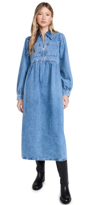 ALIGNE Gabriella Denim Midi Dress Light Wash