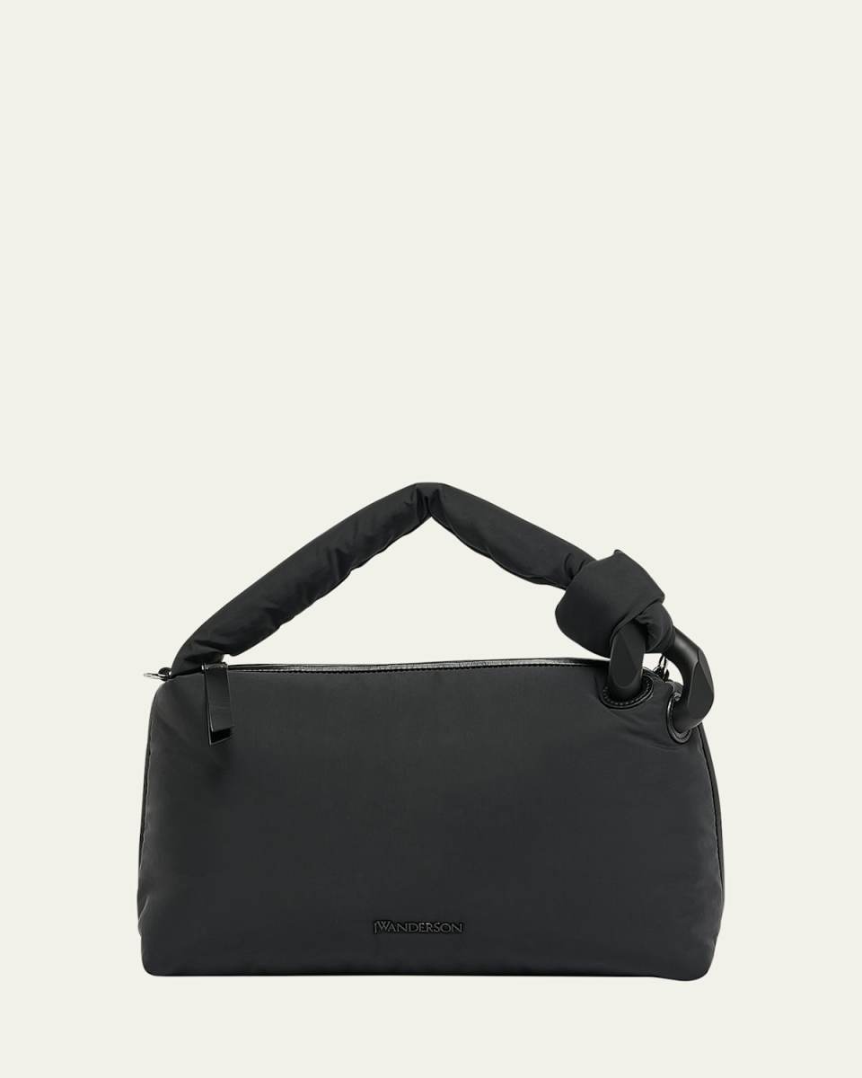 Corner Puffy Nylon Shoulder Bag