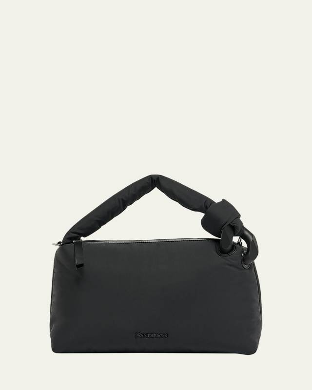 Corner Puffy Nylon Shoulder Bag