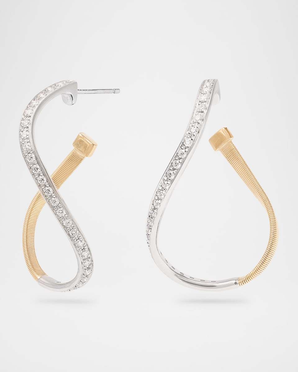 Marrakech 18K Gold Twisted Irregular Diamond Earrings