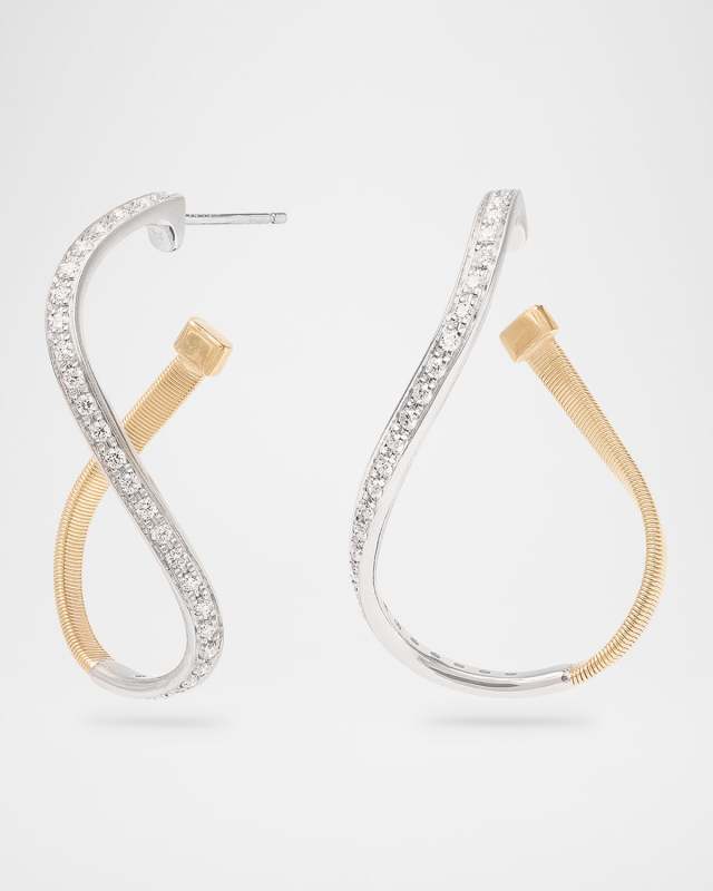 Marrakech 18K Gold Twisted Irregular Diamond Earrings