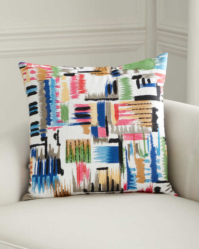 Sketchbook Embroidered Pillow, 24" Square