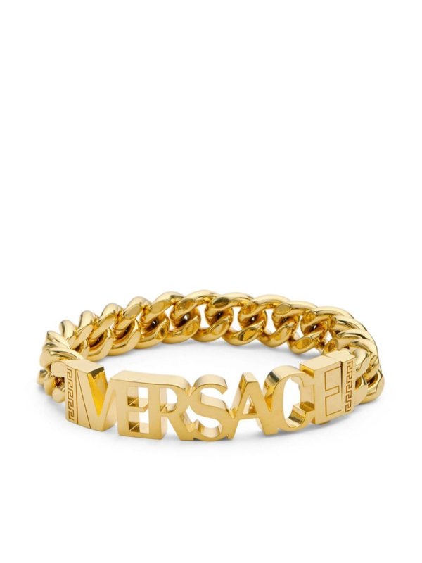 logo-lettering polished-finish bracelet