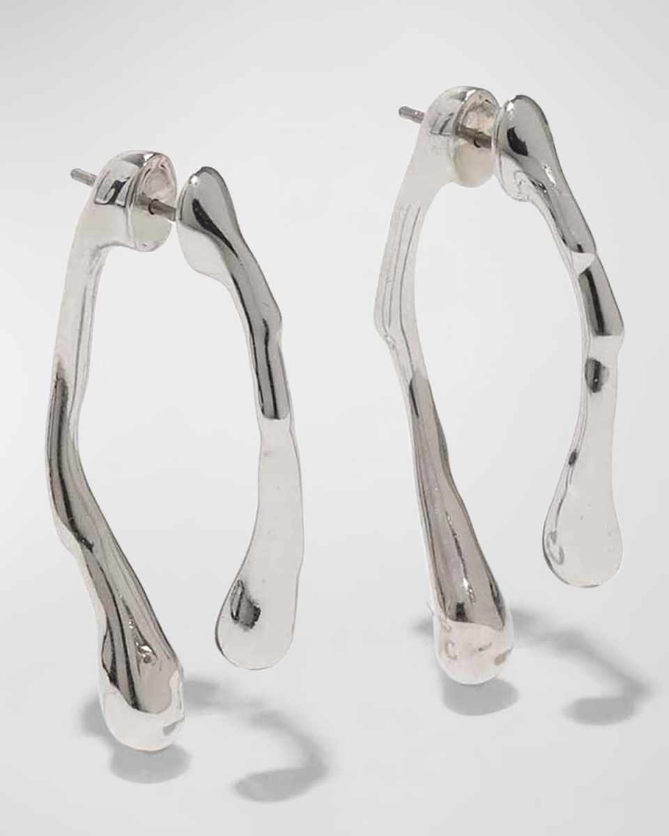 Silvertone Drippy Post Earrings
