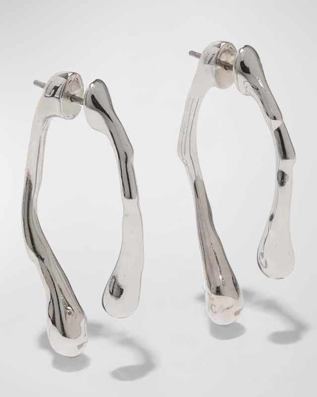 Silvertone Drippy Post Earrings