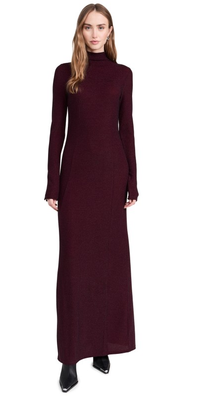 rag & bone Lilith Turtleneck Maxi Dress Burgundy