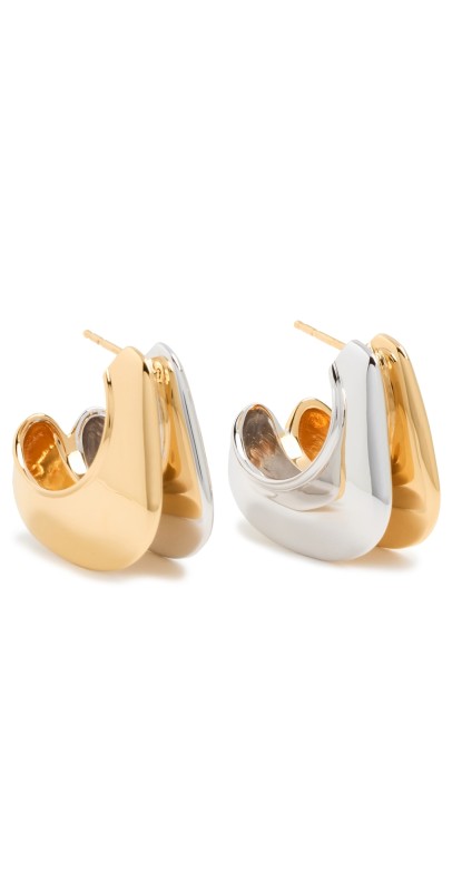 Missoma Mixed Metal Double Hoop Earrings Mixed