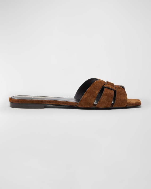 Tribute Suede Flat Slide Sandals