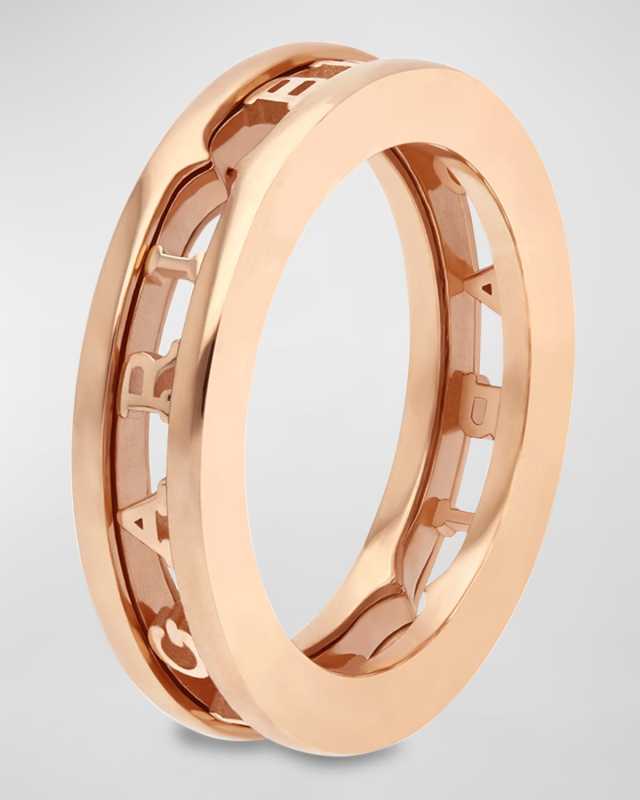 B. Zero1 Rose Gold 1-Band Logo Ring, EU 54 / US 6.75